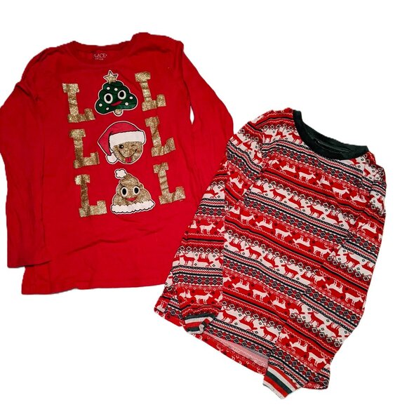 2 Christmas themed tops / long-sleeve t-shirts - Picture 1 of 7